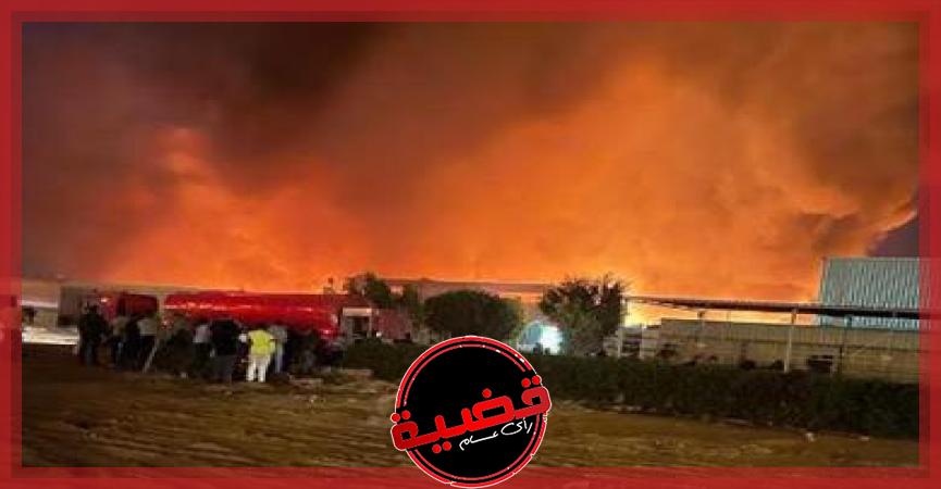 نشوب حريق في مصنع طوب بقرية العزازى بــ الشرقية
