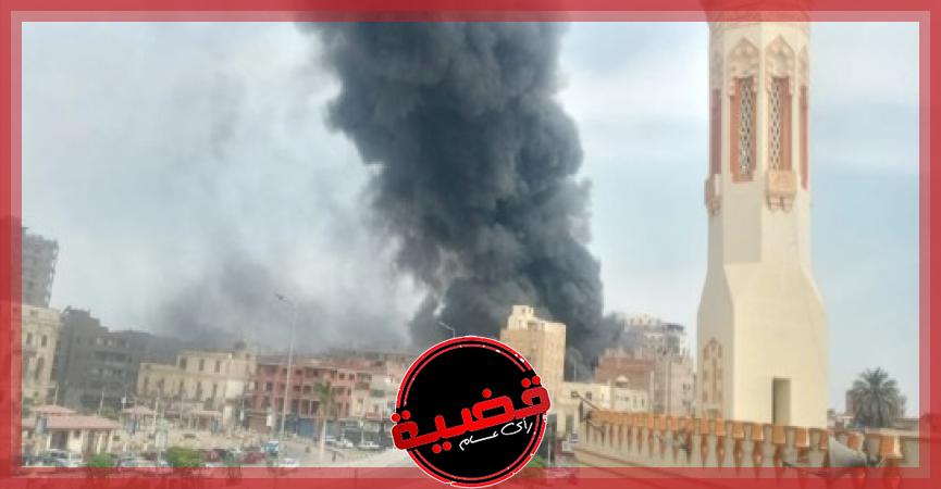 حريق هائل بمعرض شباب مصر في بني سويف